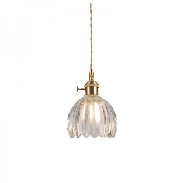 HanaGlow | Japanse Retro Glazen Hanglamp met Bloemendesign