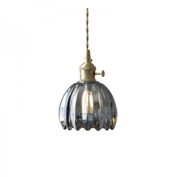 HanaGlow | Japanse Retro Glazen Hanglamp met Bloemendesign